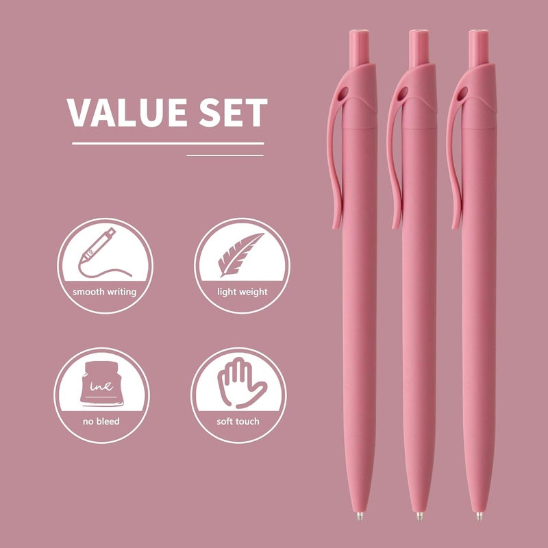 deegtran Pens Bulk, 50 Pack No Bleed Click Pens, Wholesale Retractable Ballpoint Pens, Pen Medium Point, Smooth Ink Pens, 1.0MM Red Ink - Image 3